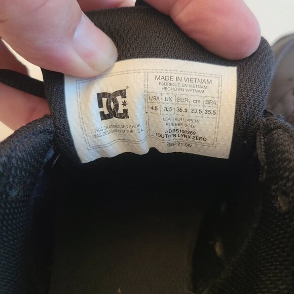 DC Skateboard Shoes Lynx Zero Black Youth 4.5 - Picture 6 of 7